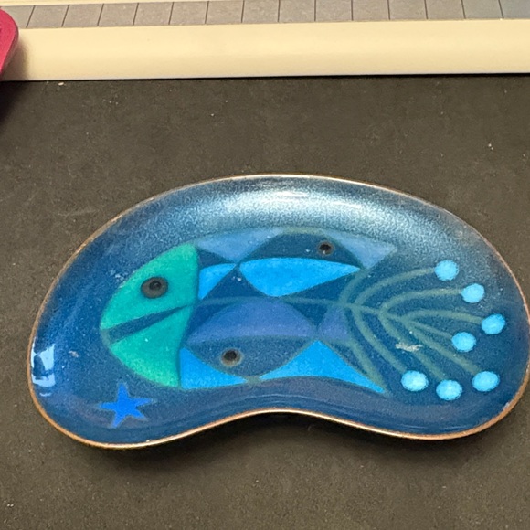 Miguel Pineda Other - Abstract Rare Vintage Rare Miguel Pineda Enamel On Copper Dish